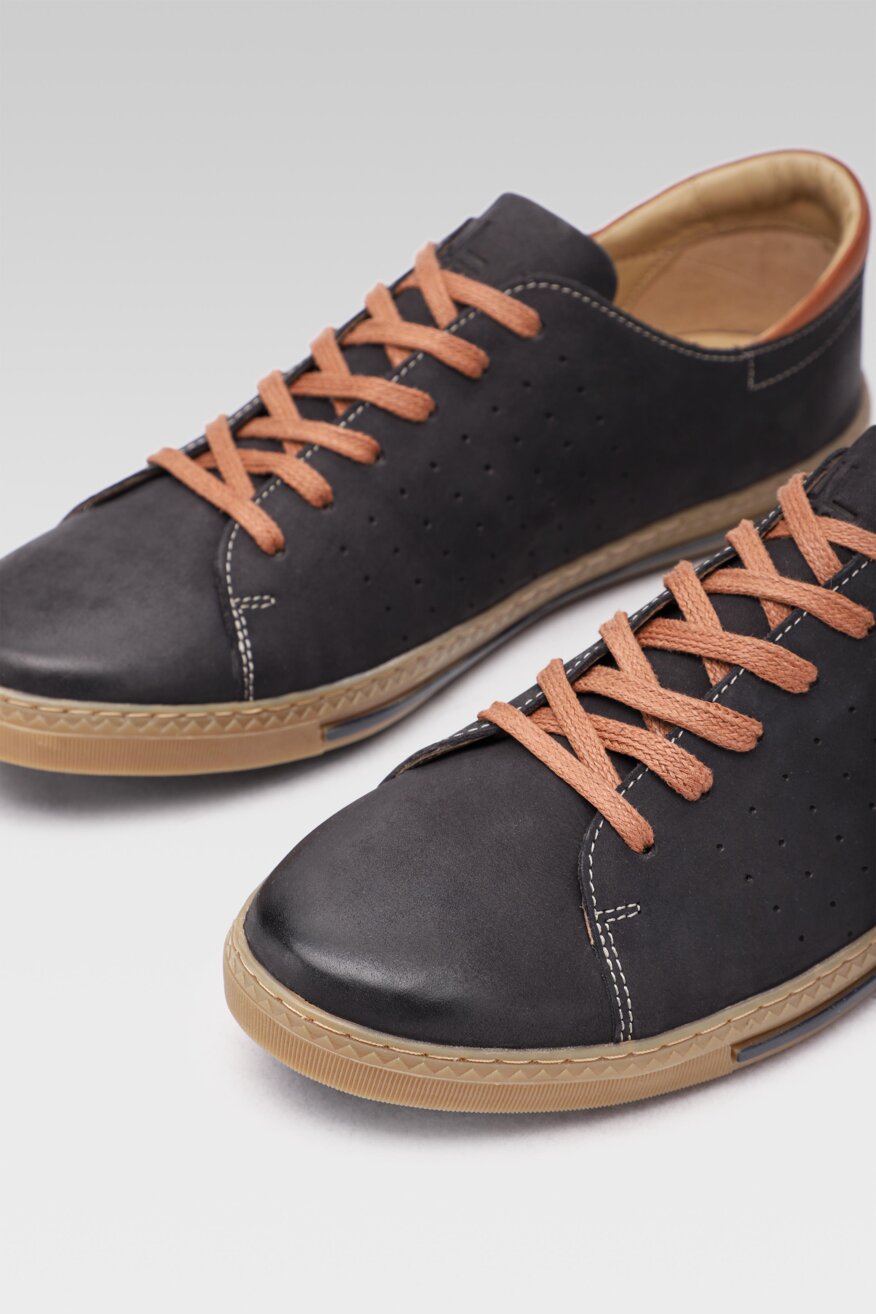 Lasocki - Skórzane półbuty granatowe - 5903698550558