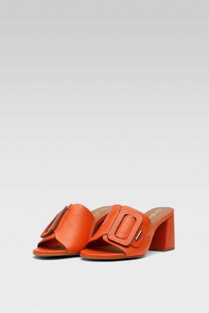 
                Sergio Bardi - Skórzane klapki pomarańczowe - 5904248632823