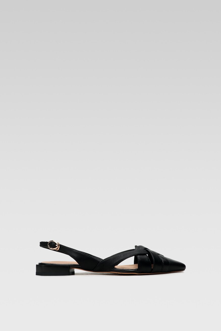 
                Sergio Bardi - Skórzane baleriny z odkrytą piętą - 5904248783273