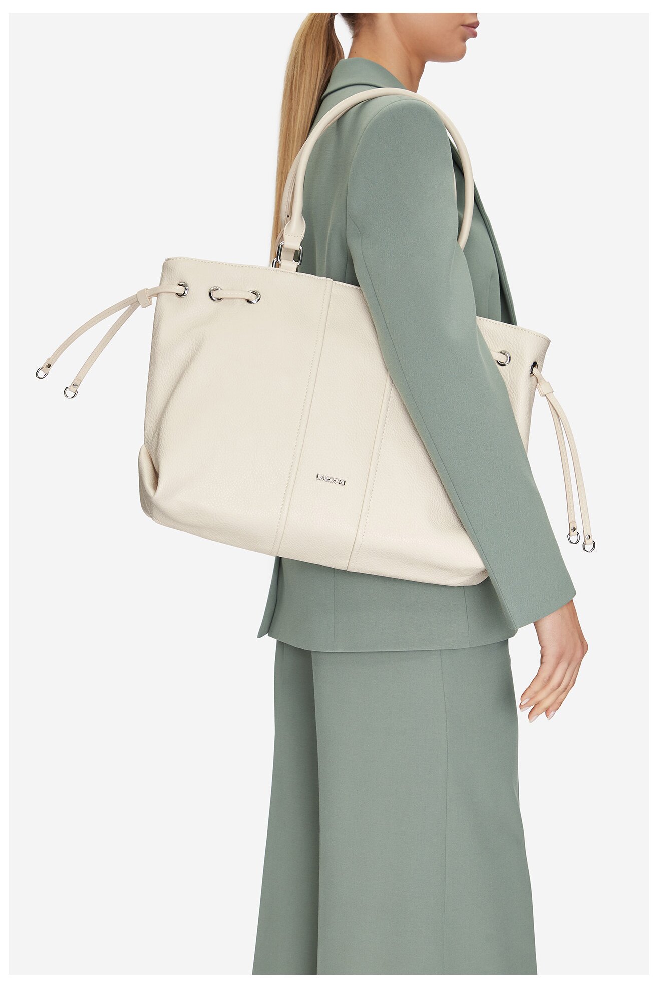 Kézitáska Lasocki LSK-X-001-07 CSONTSZÍNŰ