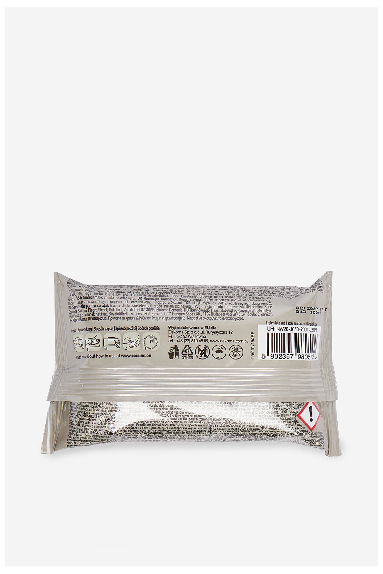 Kozmetika za obuću Coccine CLEANING WIPES PROZIRNA