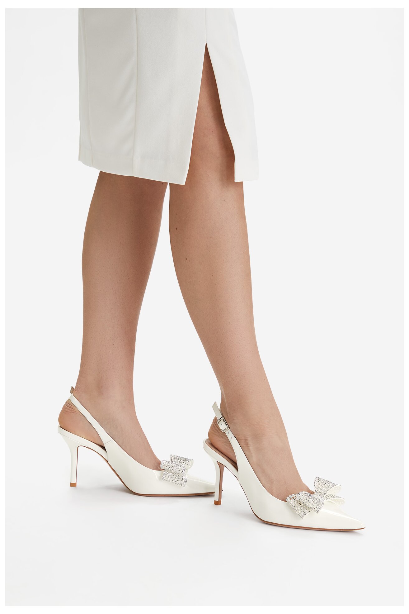 Czółenka EVA MINGE ANEMONE-V1892-56-1 Biały