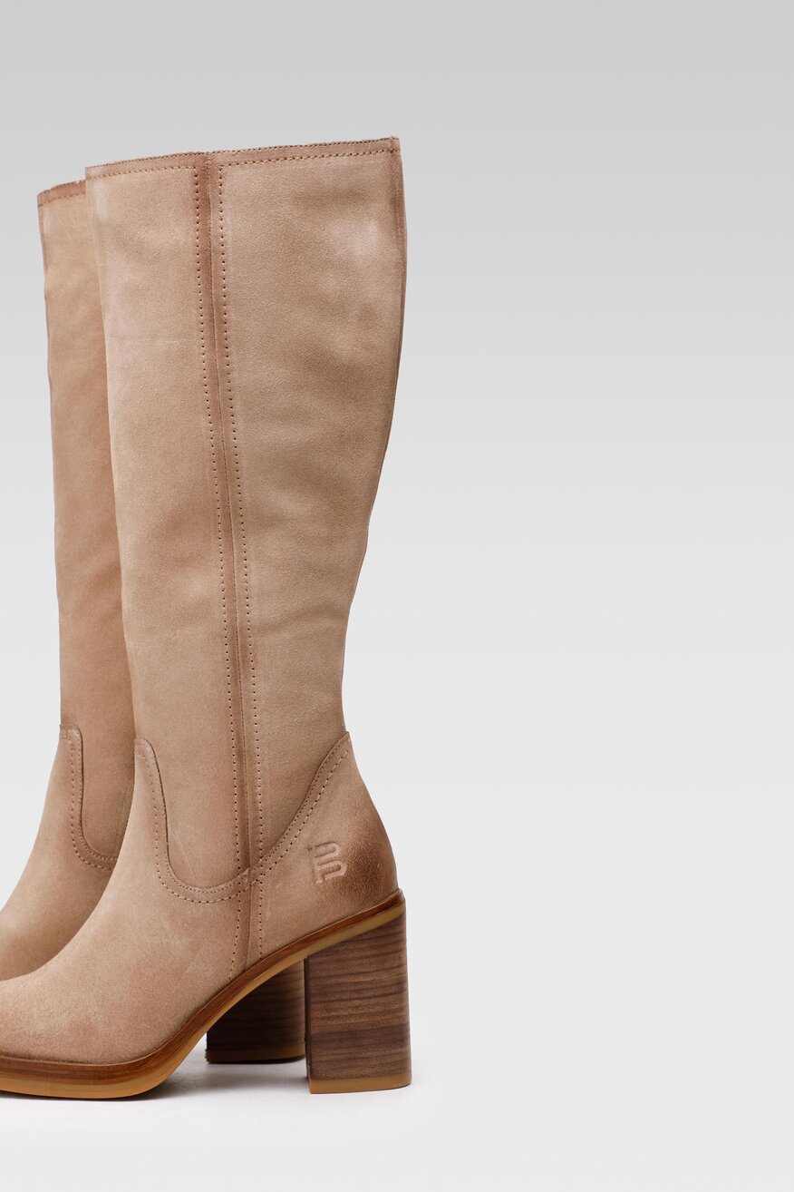 
                BAGATT - Skórzane kozaki beżowe - 5904862095059