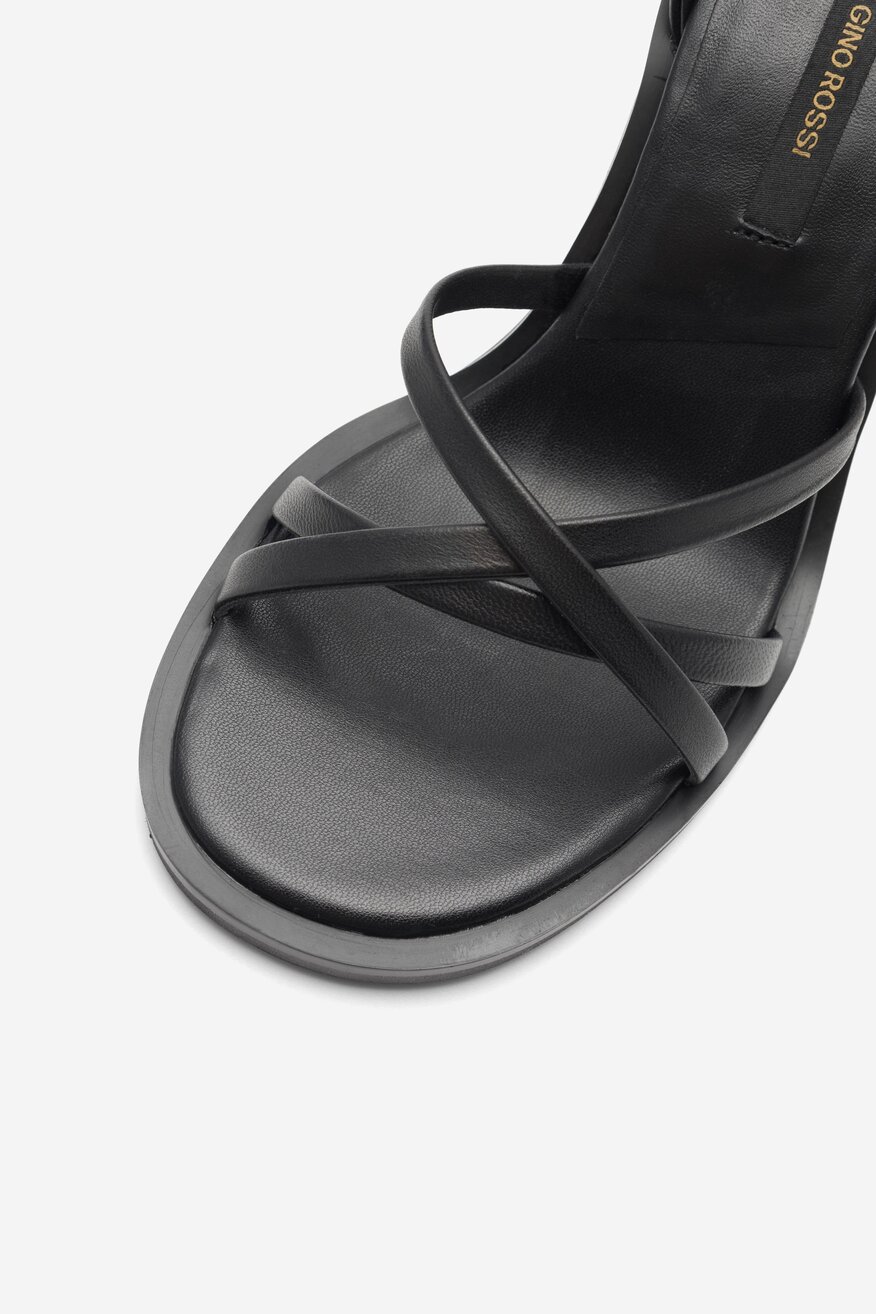 Gino Rossi - Skórzane sandały czarne - 5904862636498