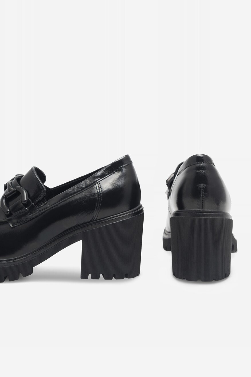 Sergio Bardi - Loafersy skórzane na obcasie - 5905588101277