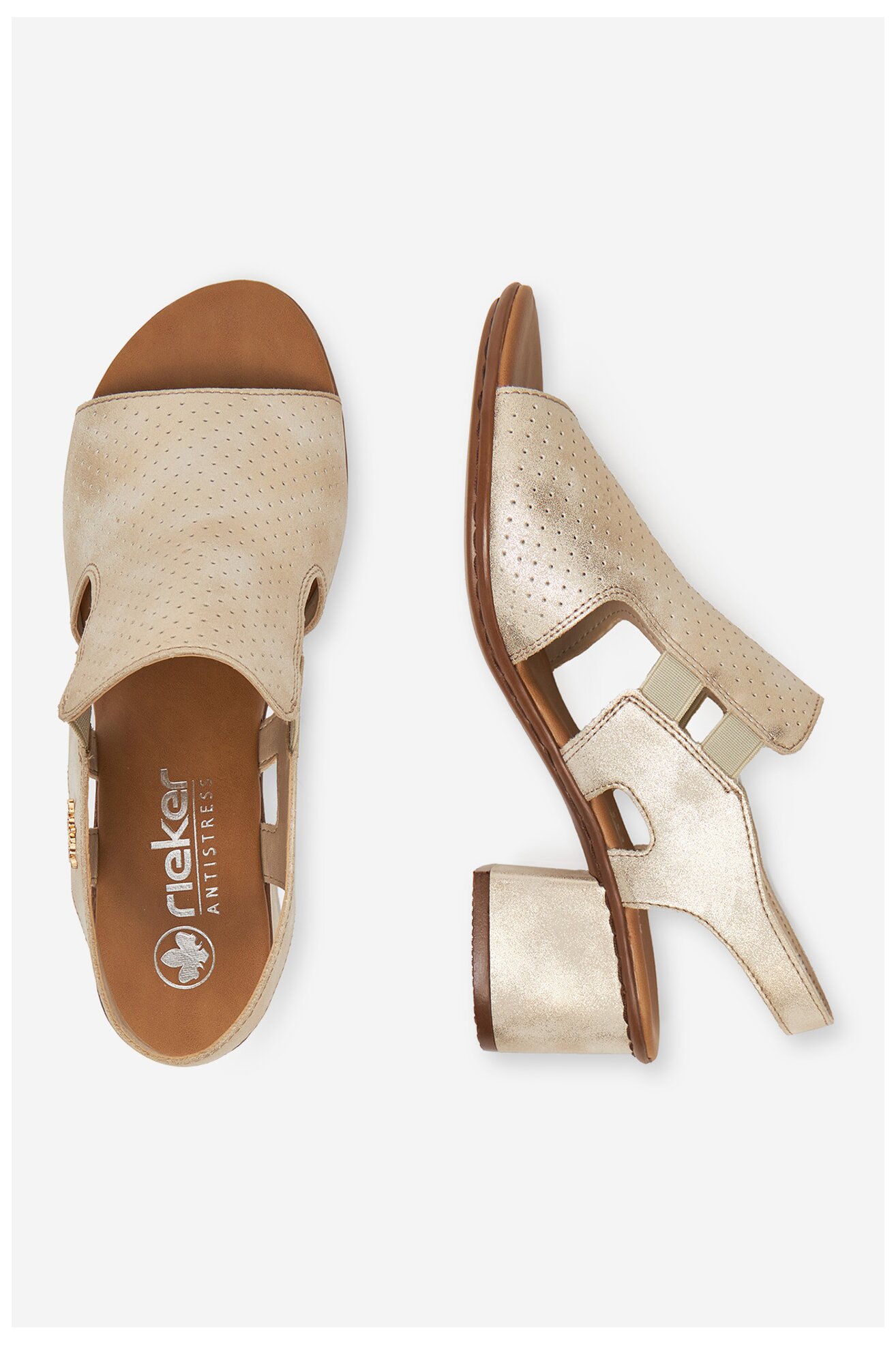 Sandały Rieker CEO-64665-60 Złoty