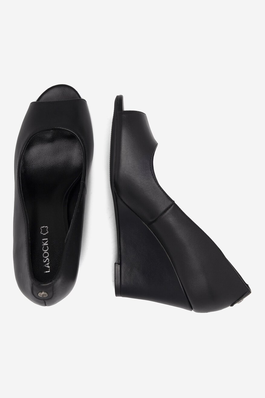 Lasocki - Skórzane czółenka czarne - 5904862498850