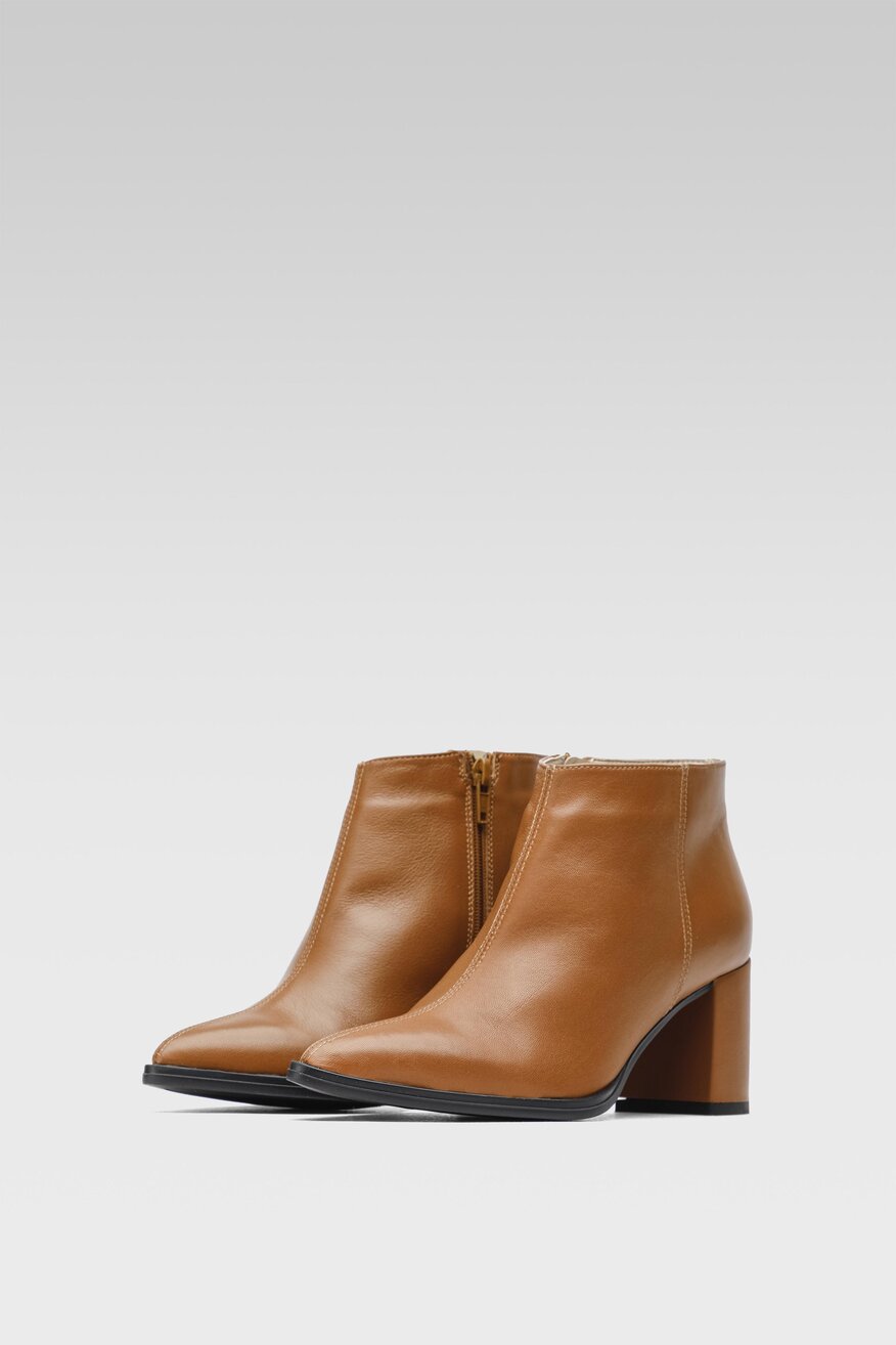 
                Lasocki - Skórzane botki brązowe - 5904248962463