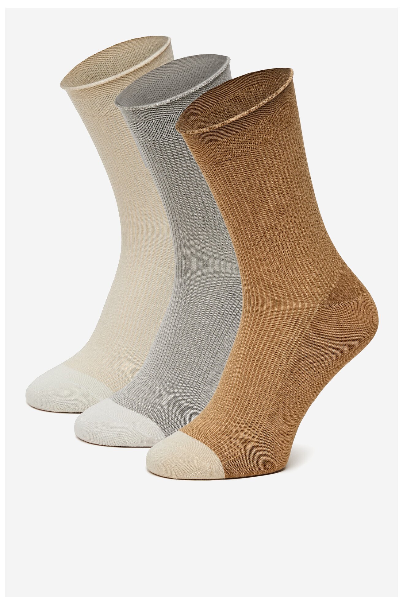 Skarpetki NINE WEST BR_NW_01_Z_SS25 (3 PACK) WHITE Szary jasny