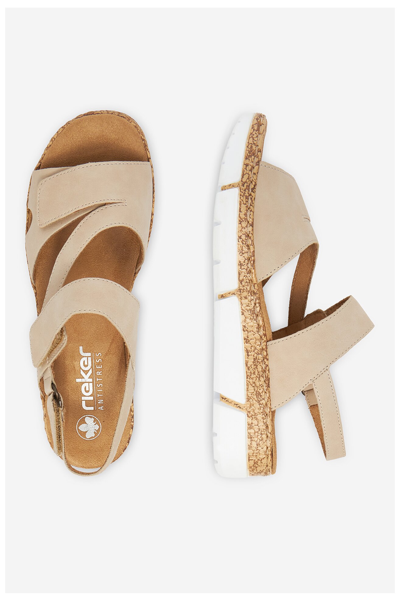 Sandały Rieker V2366-60 Beżowy