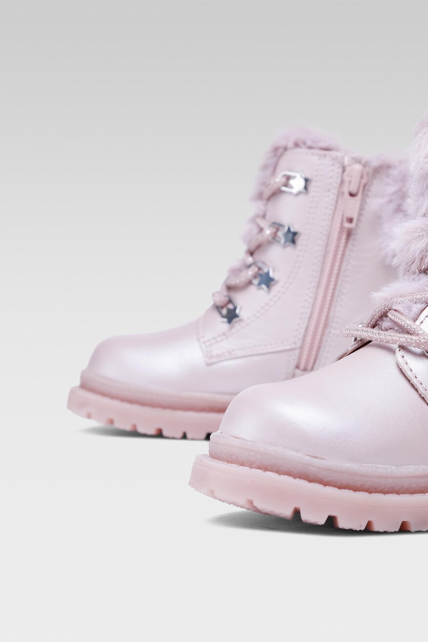 
                Lasocki Kids - Skórzane kozaki różowe - 5904248973971