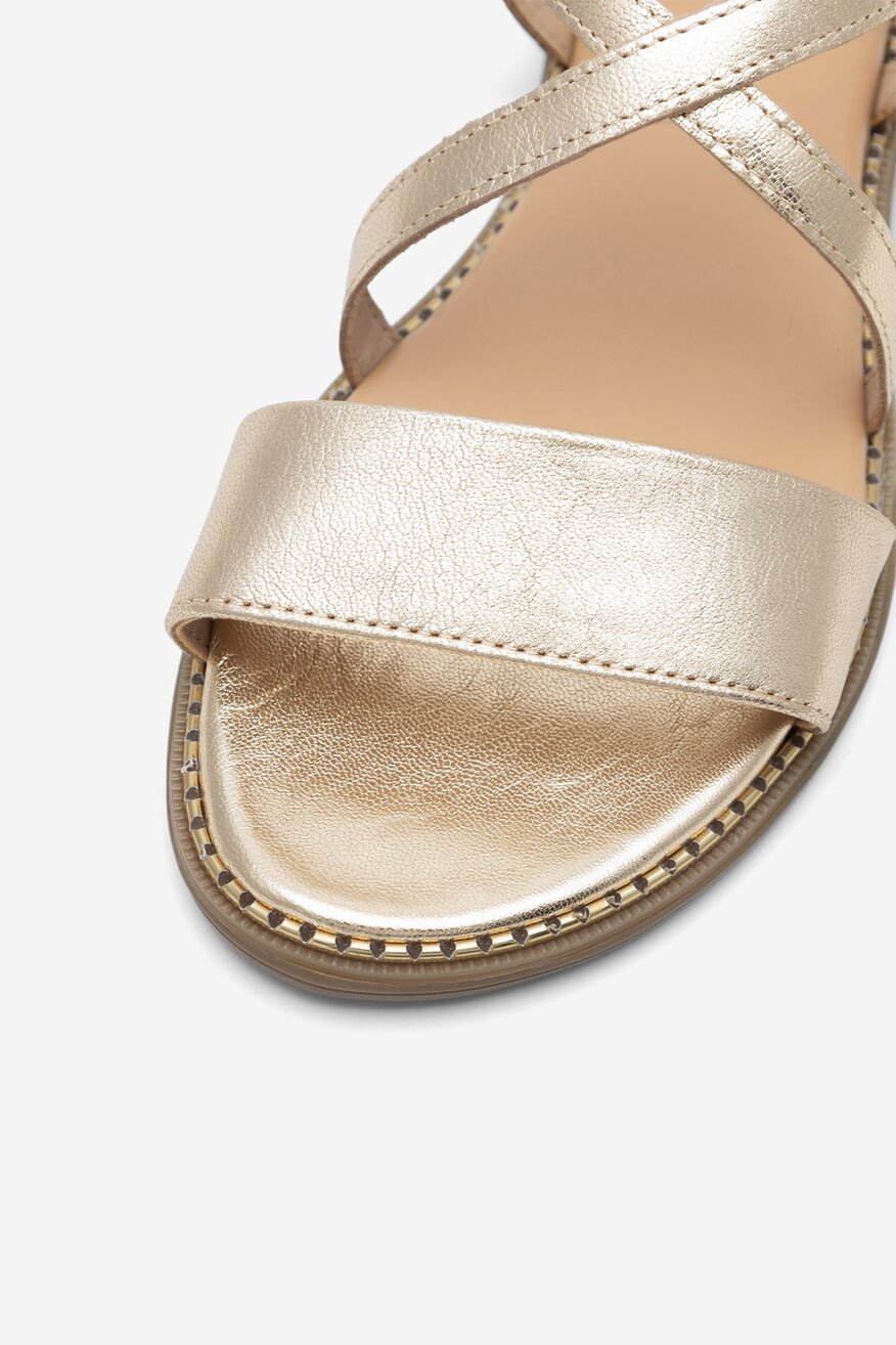 
                Lasocki - Skórzane sandały złote - 5904862837406