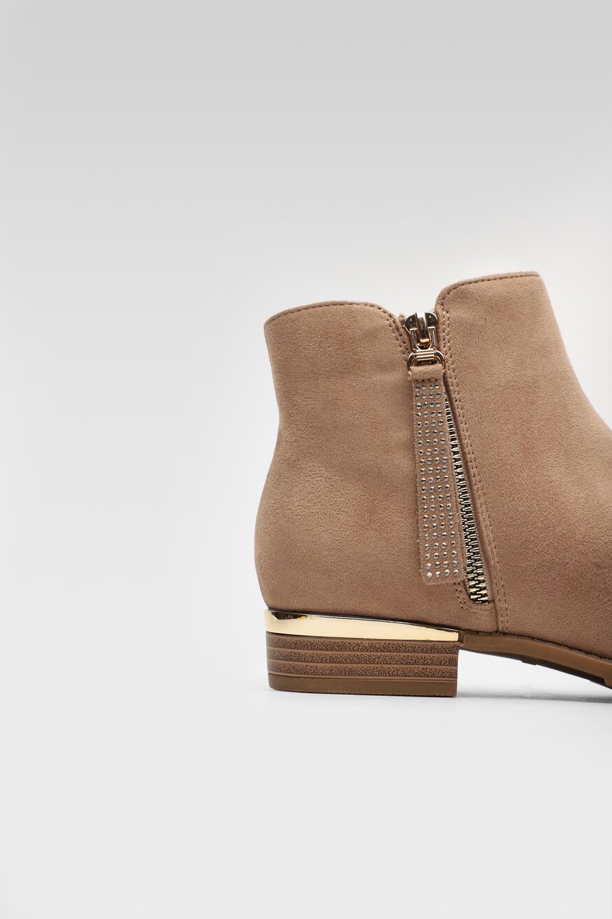 
                Jenny Fairy - Botki beżowe z suwakiem - 5903698760568