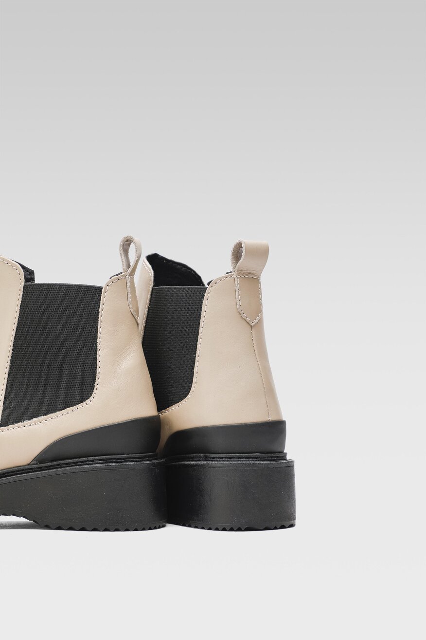 
                Lasocki - Skórzane botki beżowe - 5904248877255