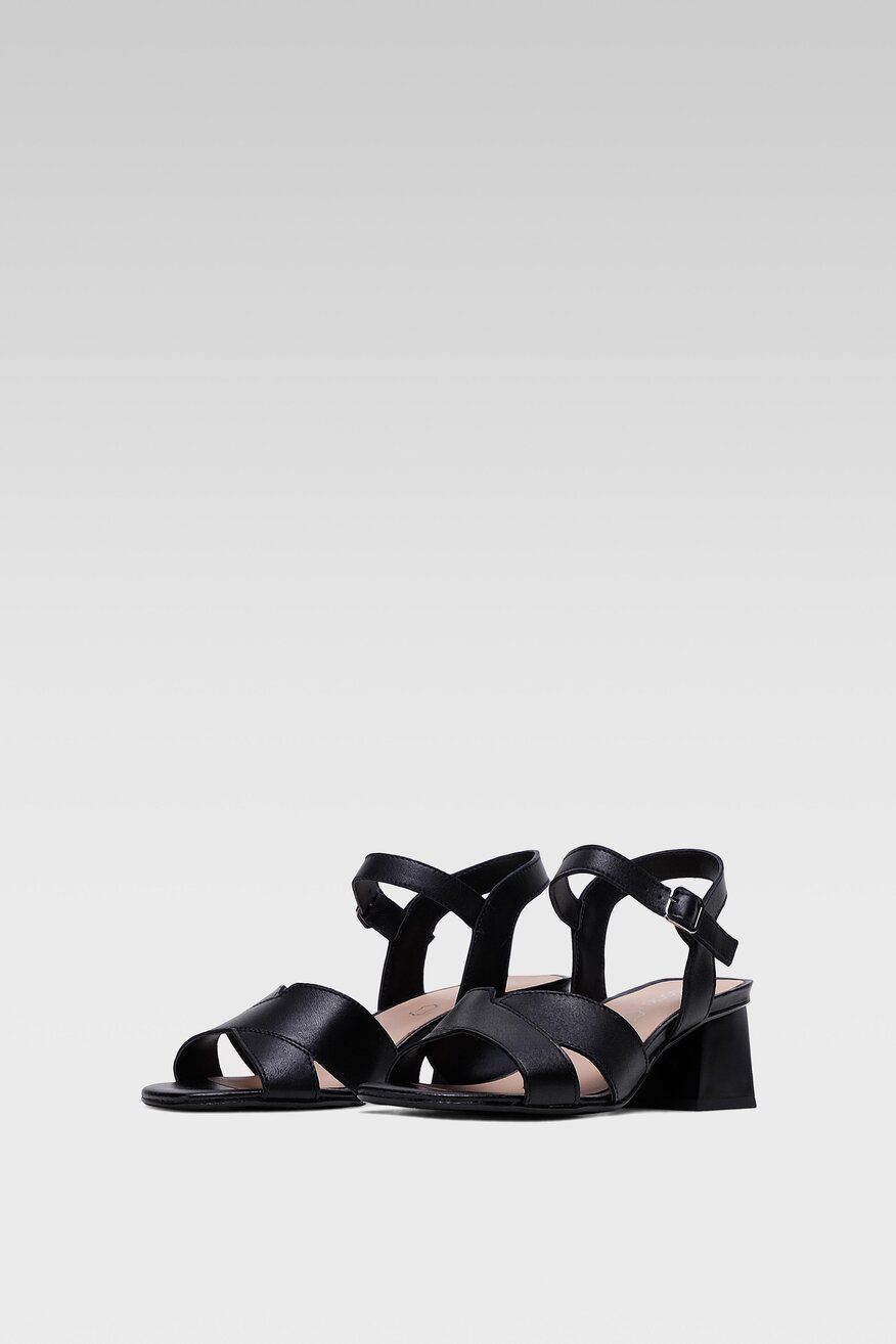 Lasocki - Skórzane sandały czarne - 5904248571733