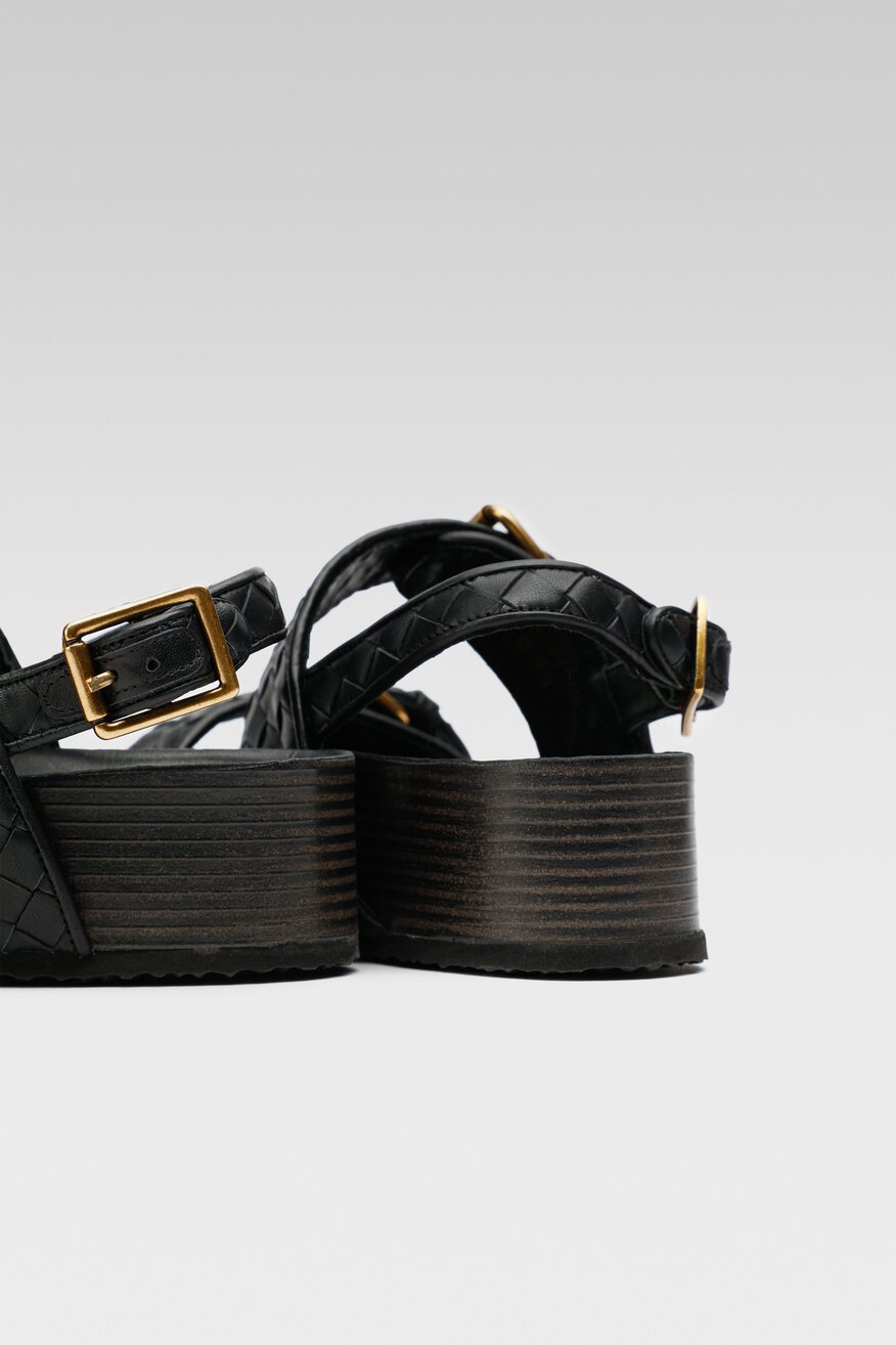 Gino Rossi - Skórzane sandały czarne - 5904248563936