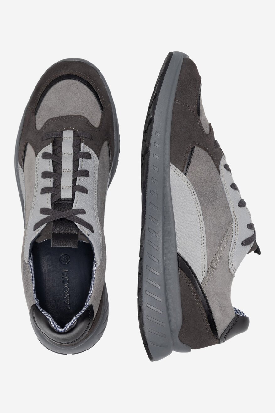 Lasocki - Skórzane półbuty szare - 5904862760506