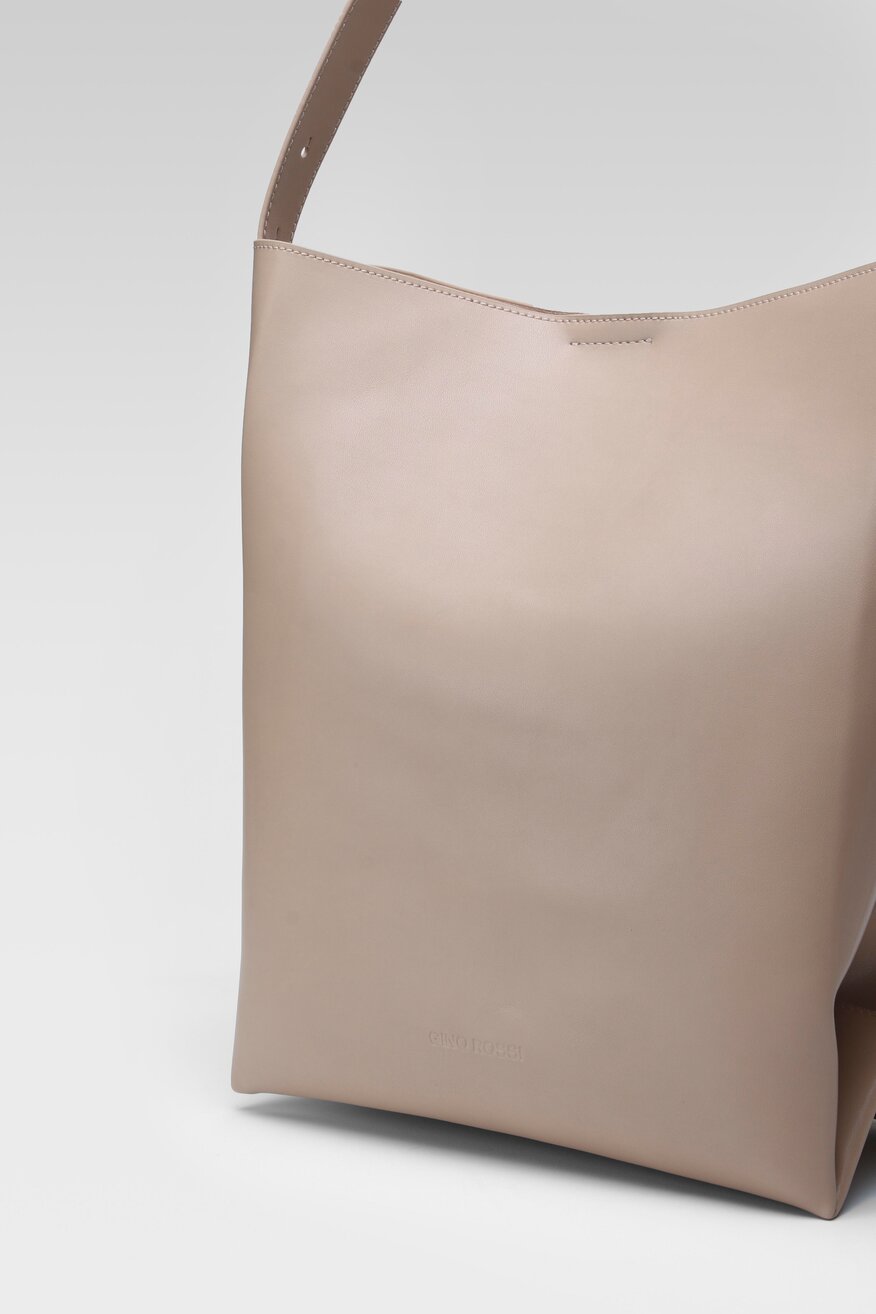 Gino Rossi - Torebka skórzana beżowa - 5904862652757