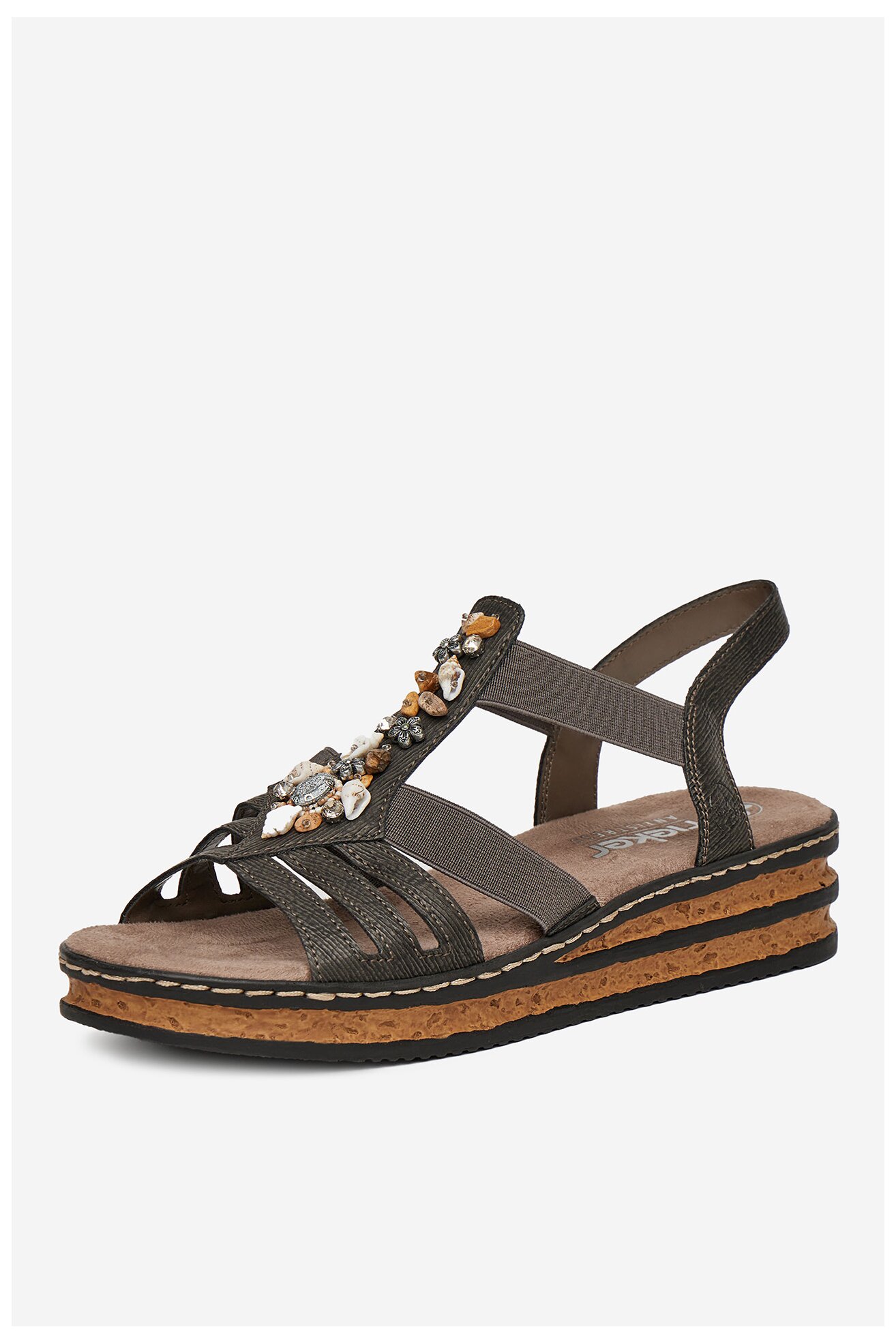 Sandały Rieker 62949-45 Szary ciemny