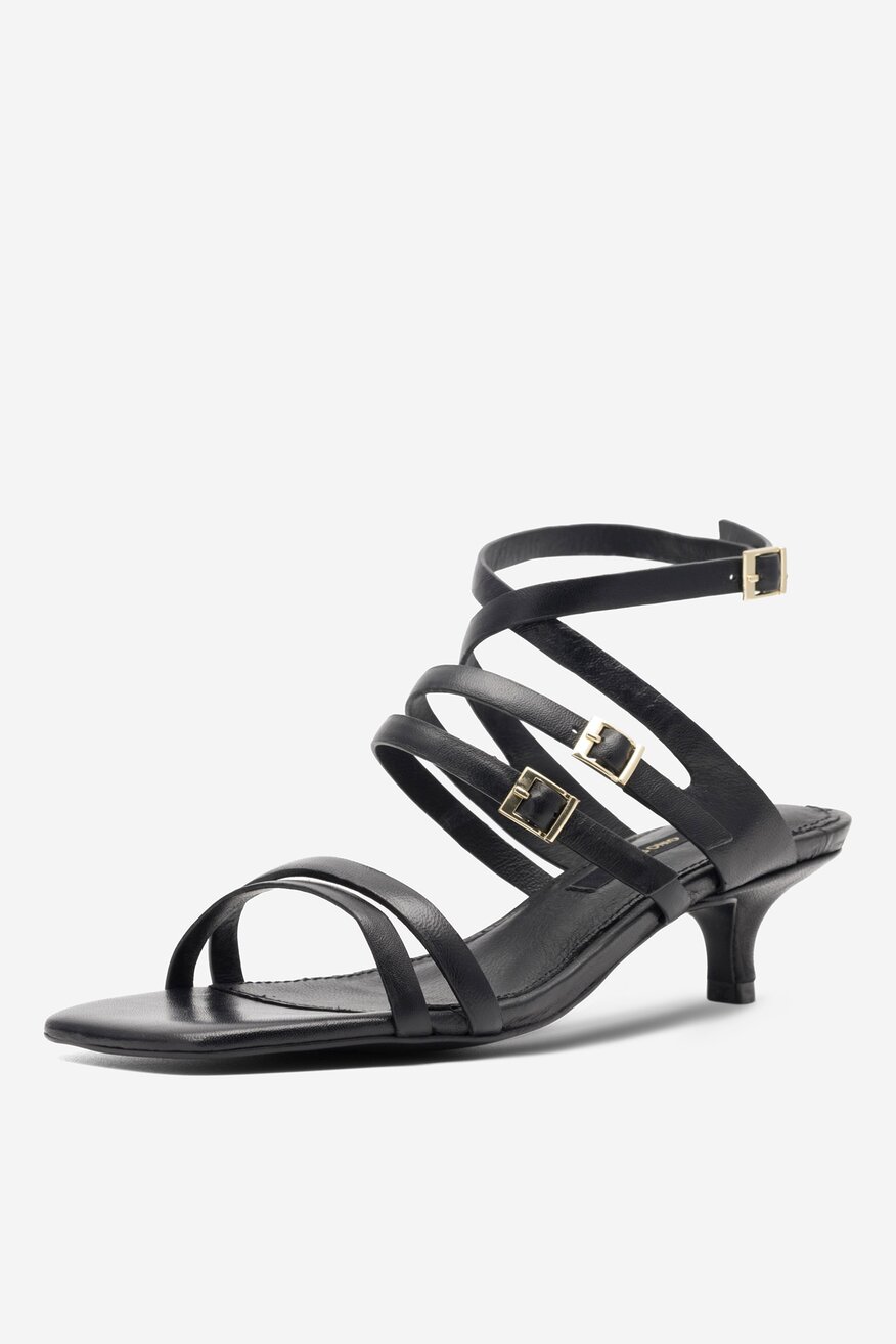 Gino Rossi - Skórzane sandały czarne - 5904862814414