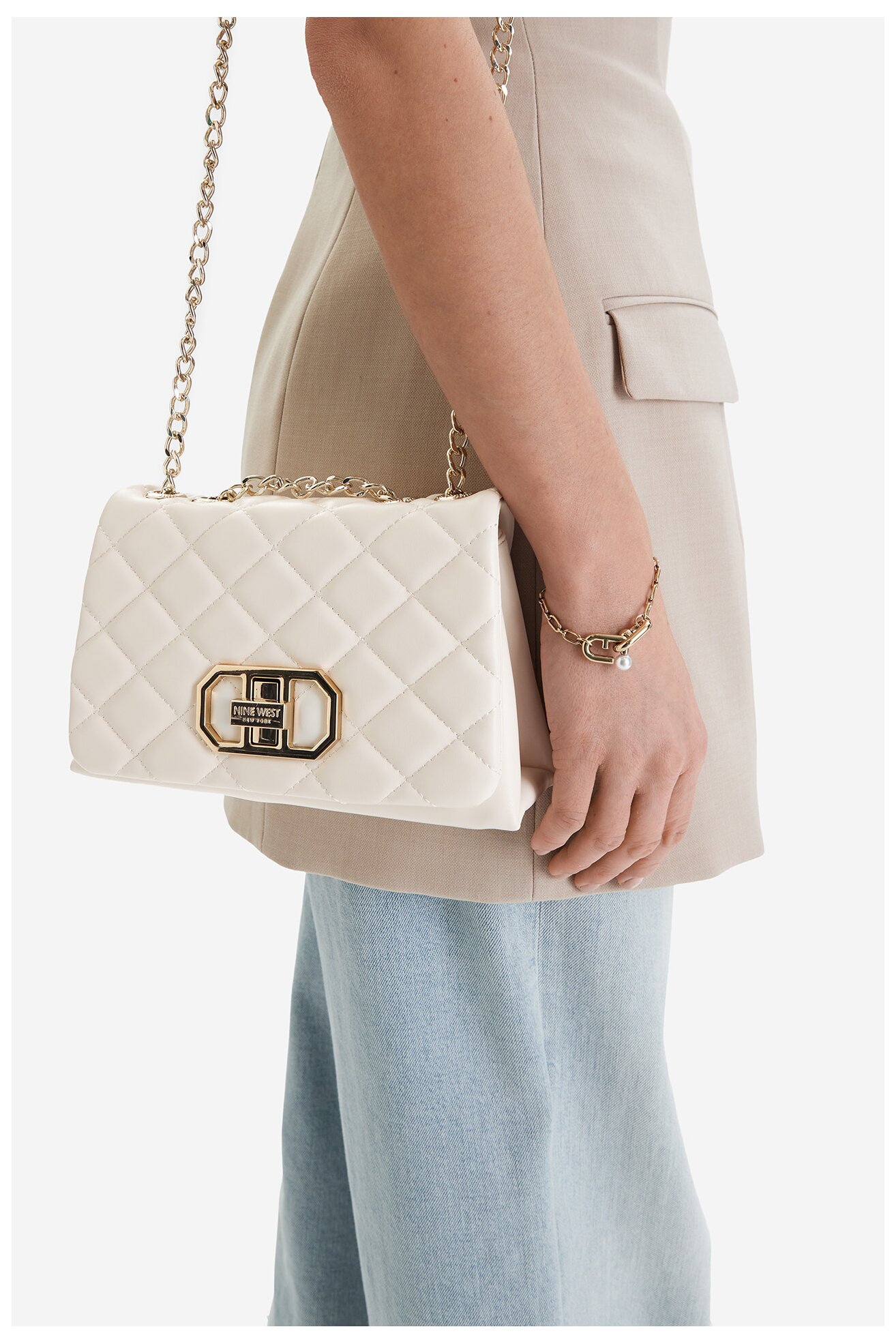 Kézitáska NINE WEST CEO-SIENA-LDA8700 CSONTSZÍNŰ