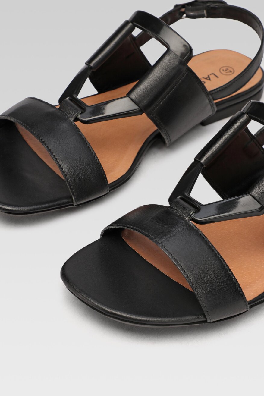 
                Lasocki - Skórzane sandały czarne - 5903698433929