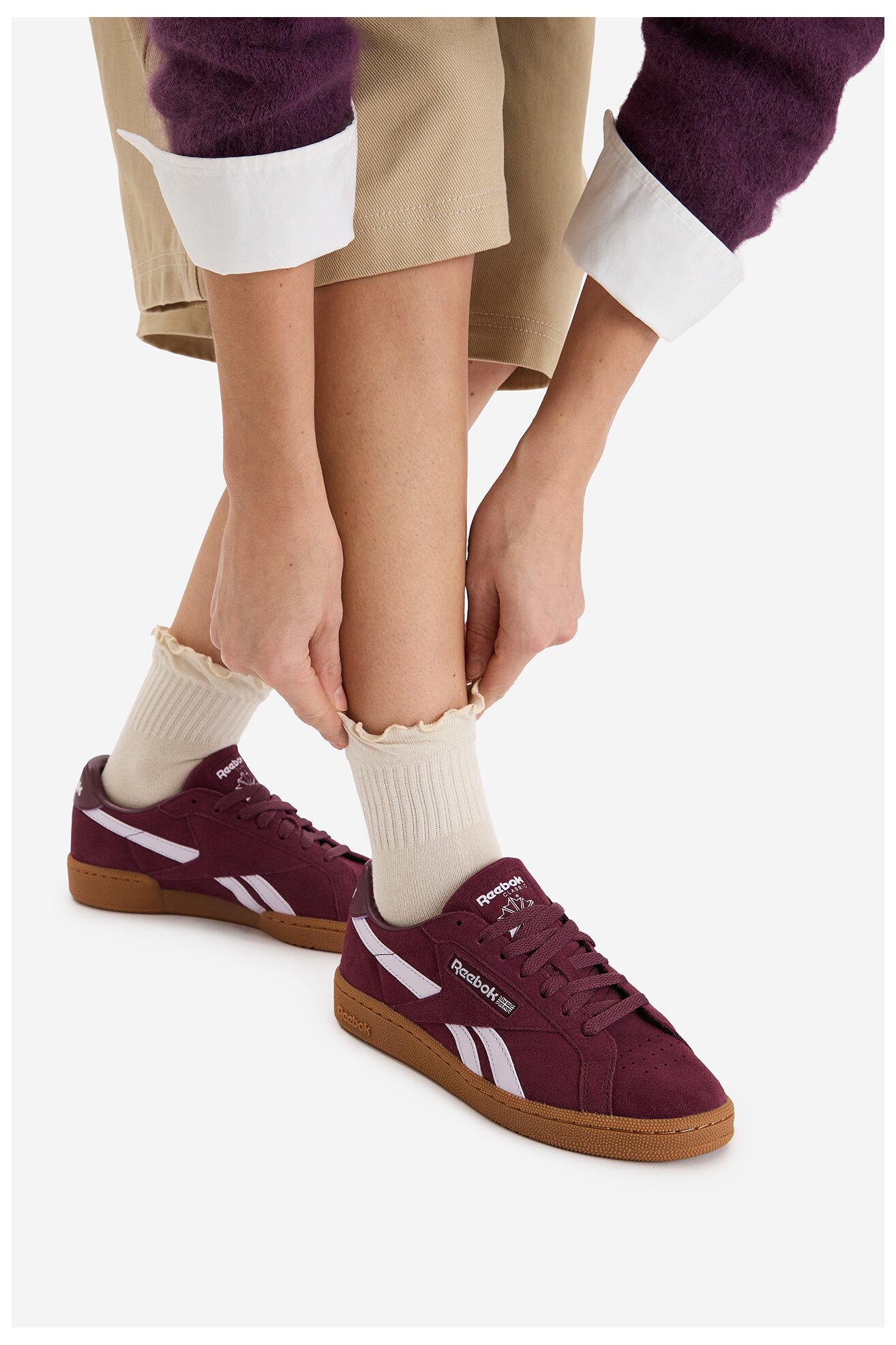 Obuwie sportowe Reebok EO-CLUB C GROUNDS UK 100229523 Bordowy