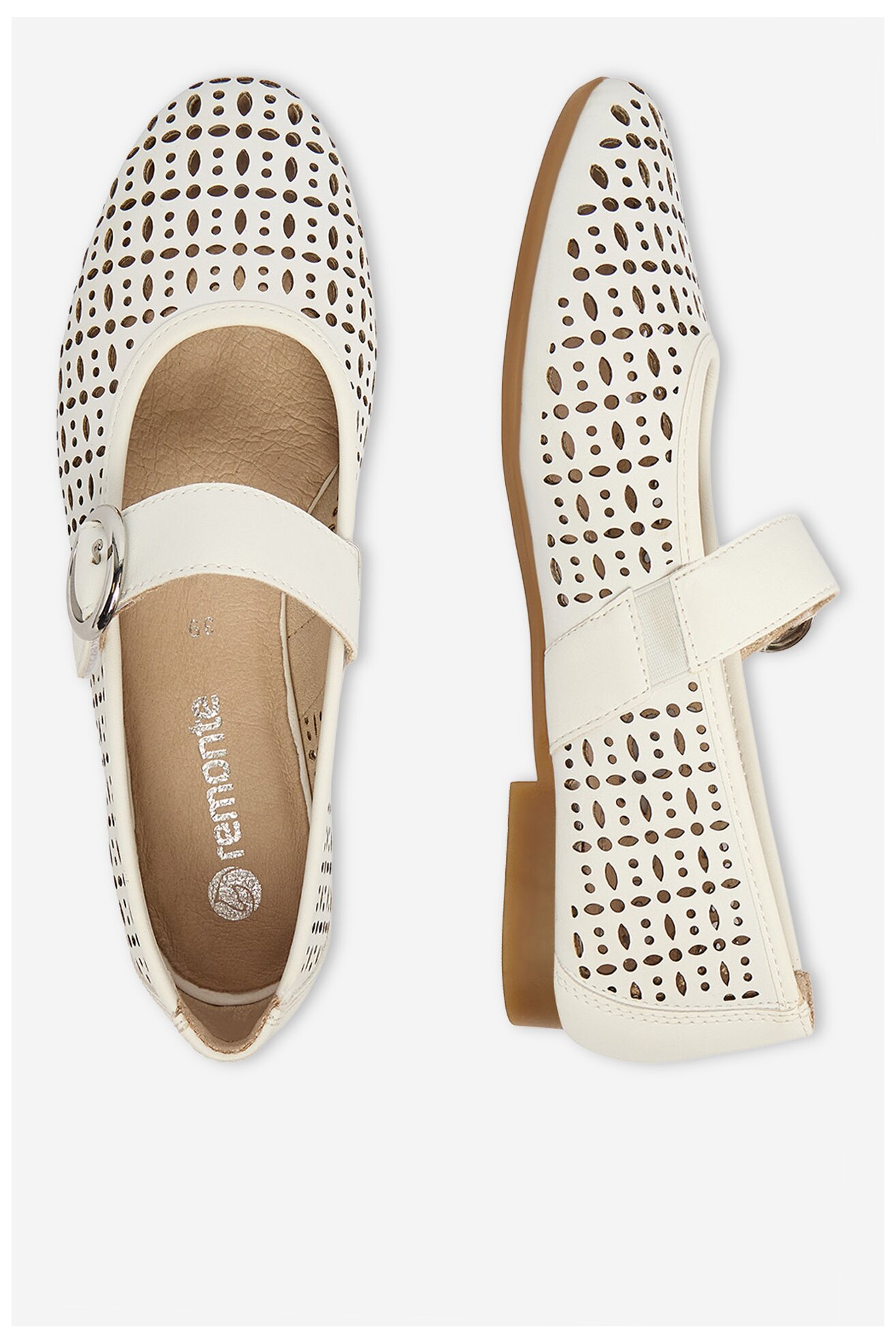 Baleriny Remonte CEO-D0K16-80 Biały