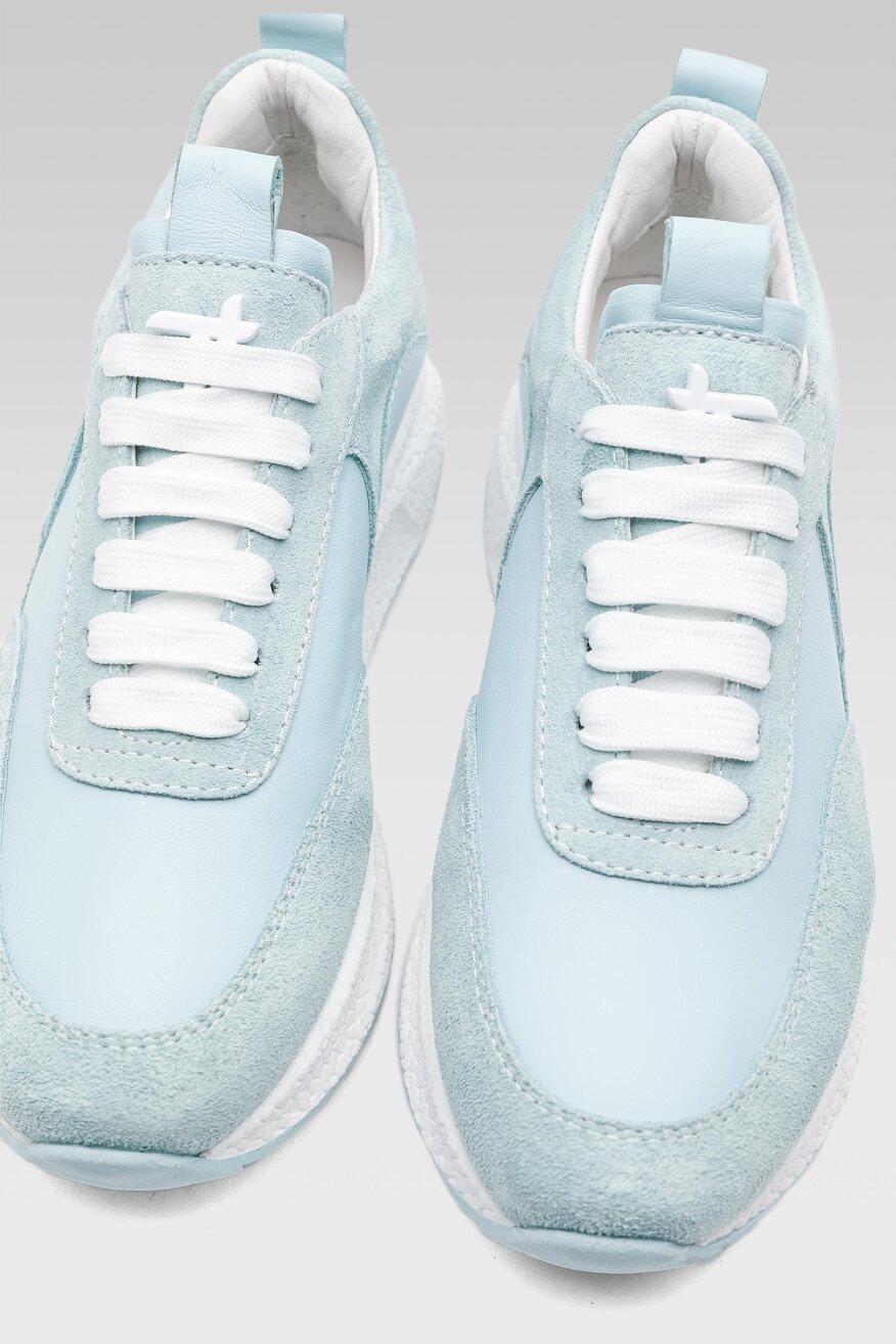 
                Togoshi - Skórzane sneakersy turkusowe - 5904248871758