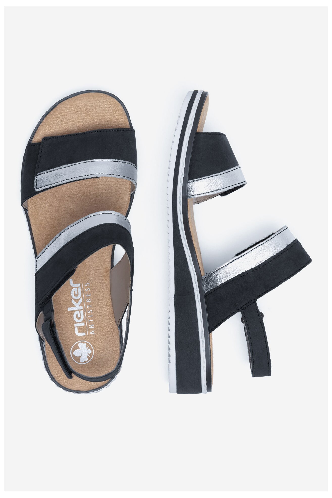 Szandál Rieker V36B9-14 FEKETE