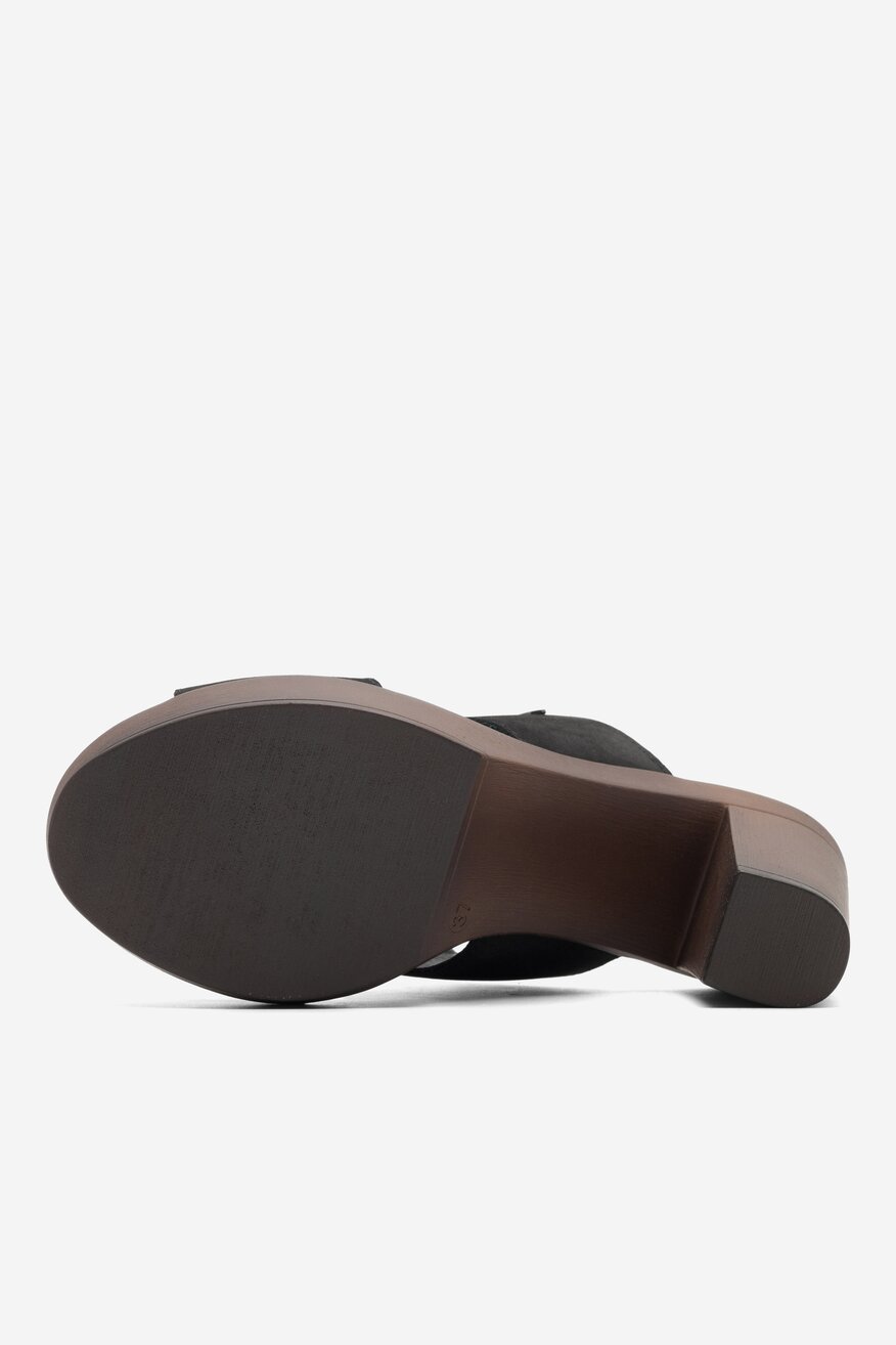 
                Lasocki - Skórzane klapki czarne - 5904862799247