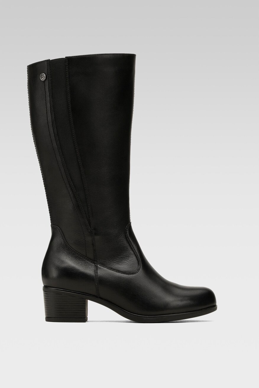 
                Lasocki - Skórzane kozaki czarne - 5904248074524