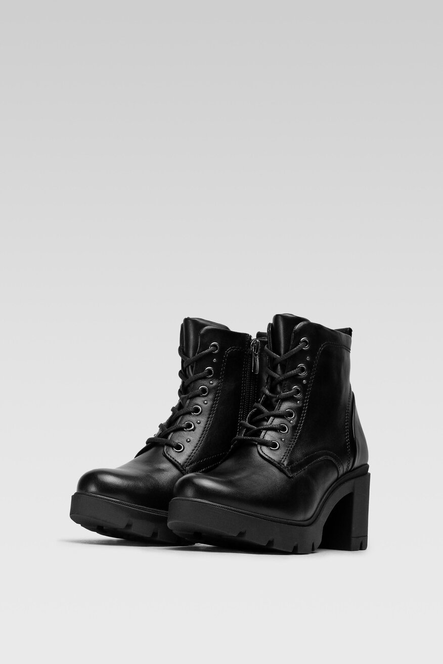 
                Lasocki - Skórzane trzewiki czarne - 5903698947082