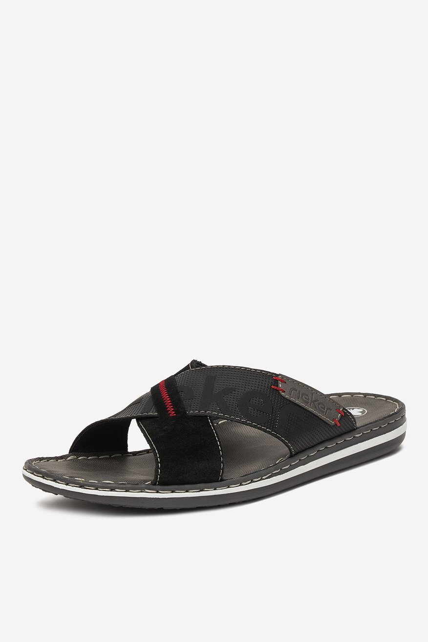 Rieker - Klapki skórzane - 5906751768150