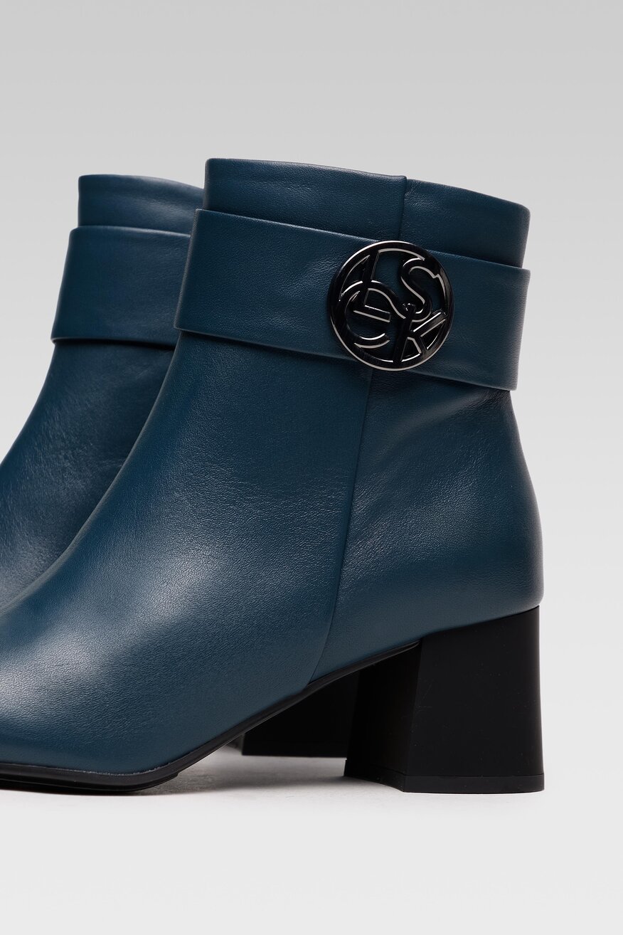 
                Lasocki - Skórzane botki turkusowe - 5904248012205