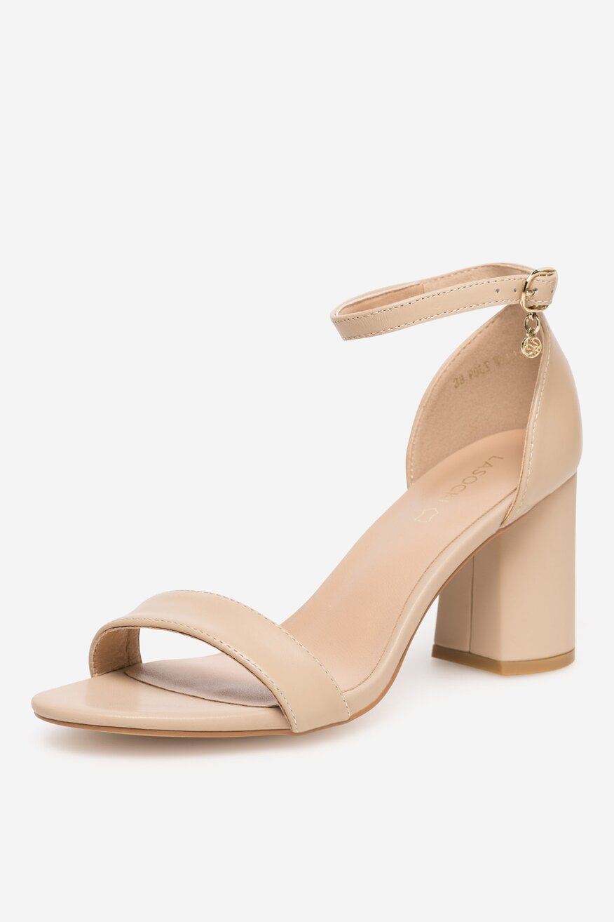 
                Lasocki - Sandały skórzane na słupku - 5905588634034