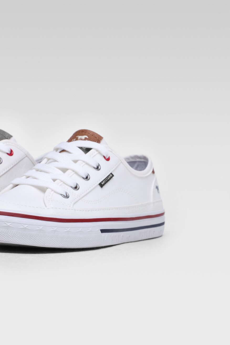 Mustang - Trampki pastelowe białe - 5903698265292