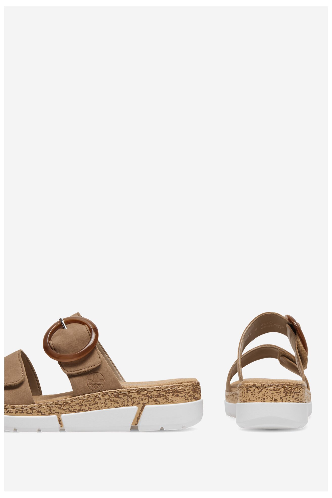 Klapki Rieker V2392-62 Beżowy