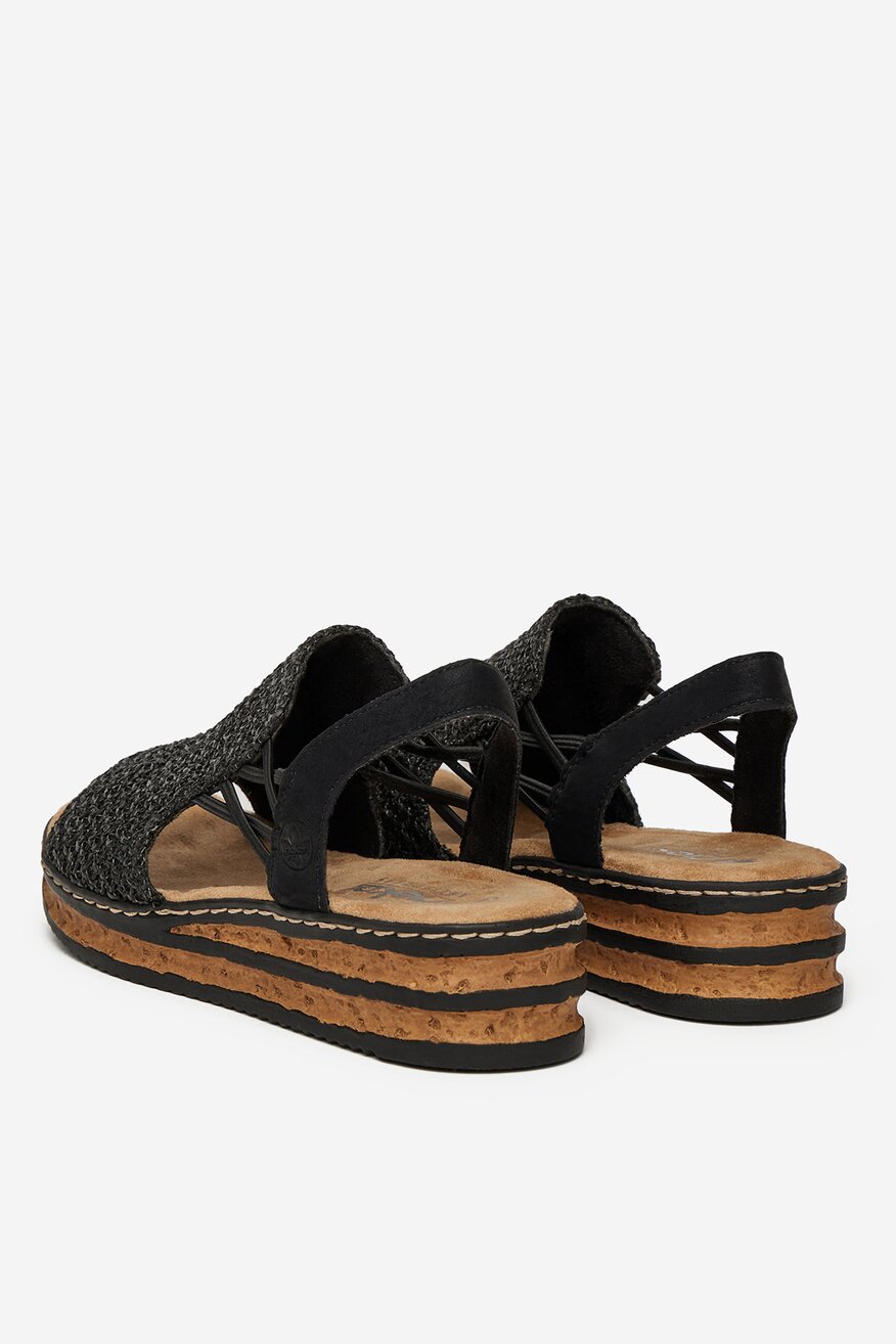 
                Rieker - Sandały na koturnie - 2230078413404