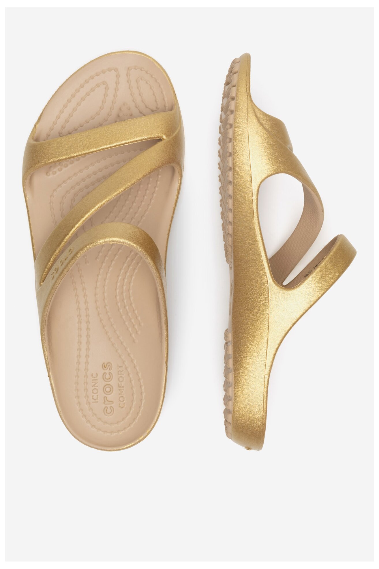 Klapki basenowe Crocs C-KADEE II MATELLIC SANDAL W 210147-710 Złoty