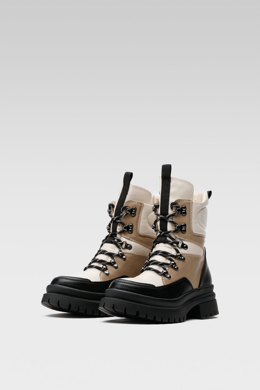 
                DeeZee - Trzewiki beżowe sznurowane - 5904862240091