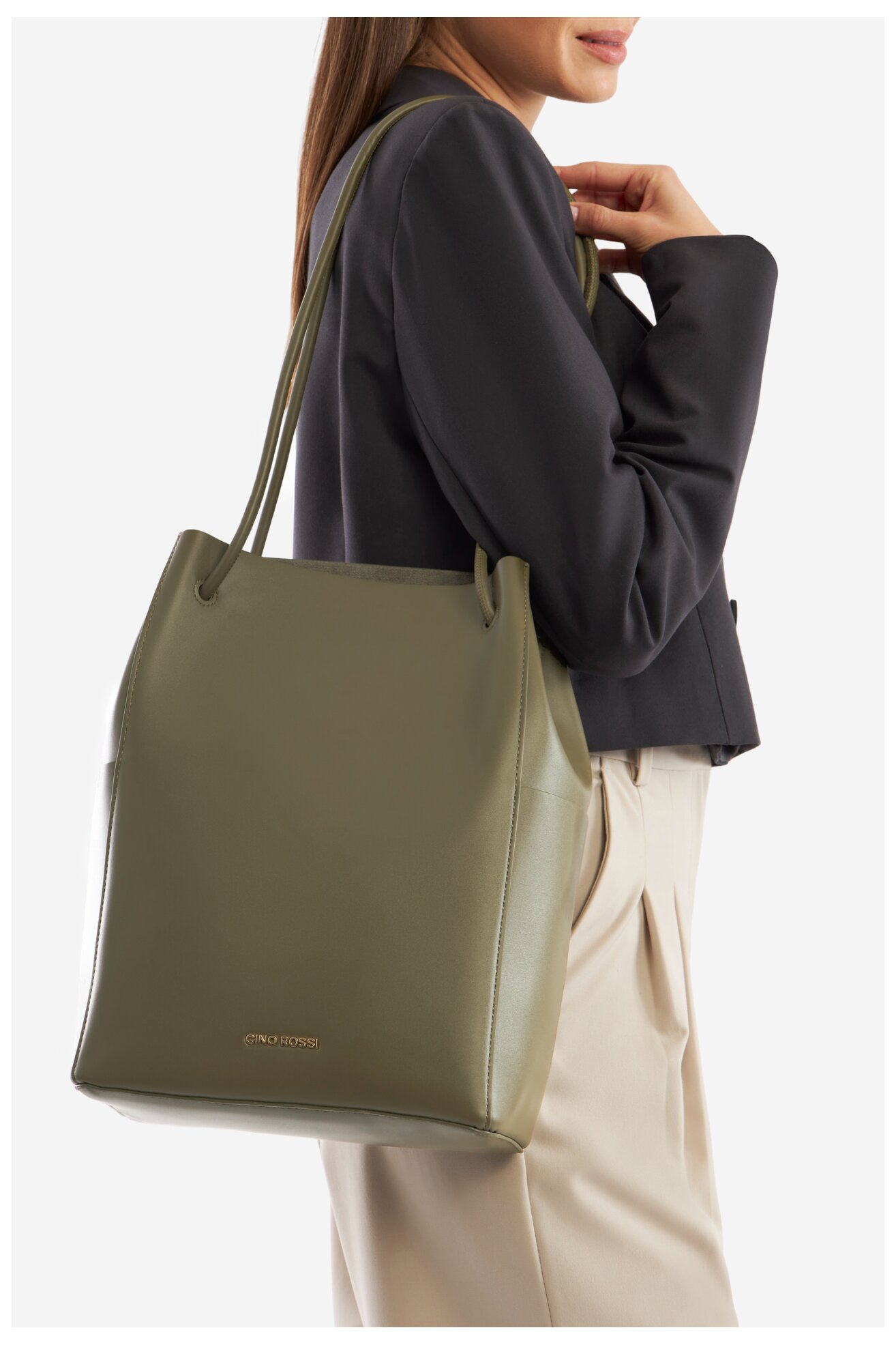 Дамска чанта Gino Rossi CSN5234 КАКИ