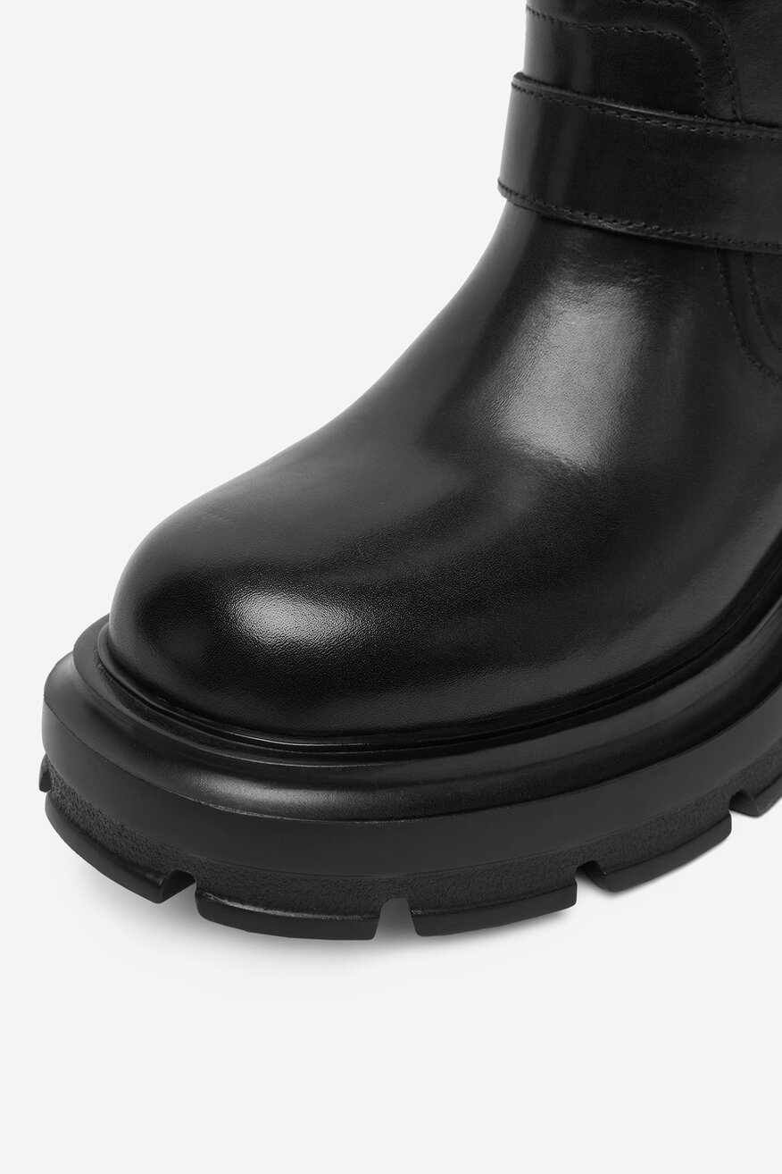 G-STAR RAW - Skórzane kozaki z zatrzaskiem - 5906751408261