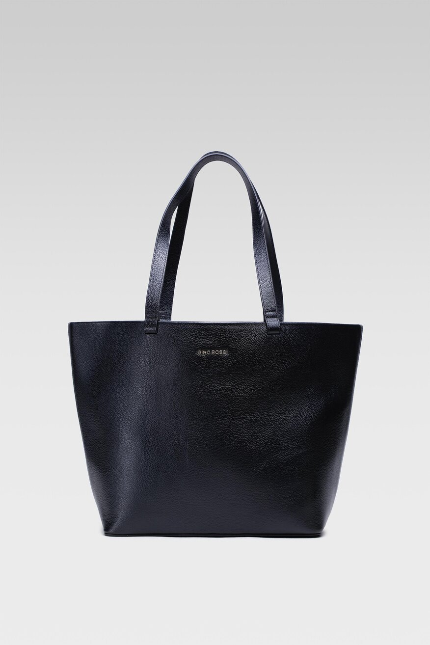 
                Gino Rossi - Torebka shopper skórzana czarna - 5904248527327