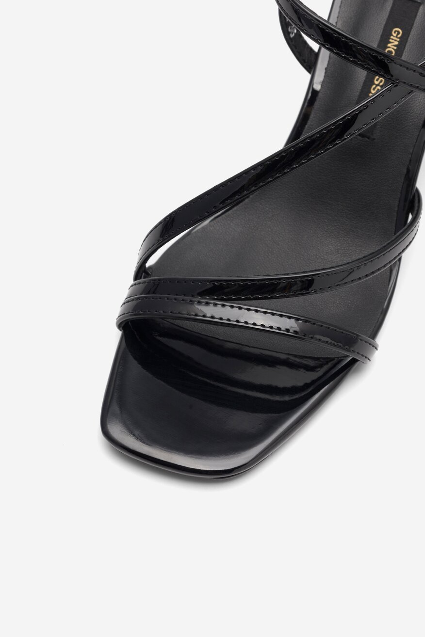 Gino Rossi - Sandały skórzane na obcasie - 5904862636313