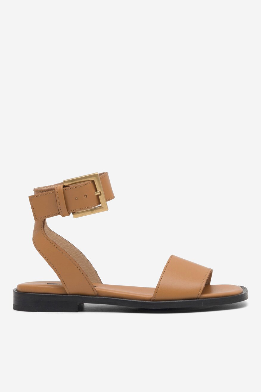 
                Gino Rossi - Skórzane sandały brązowe - 5904862791708