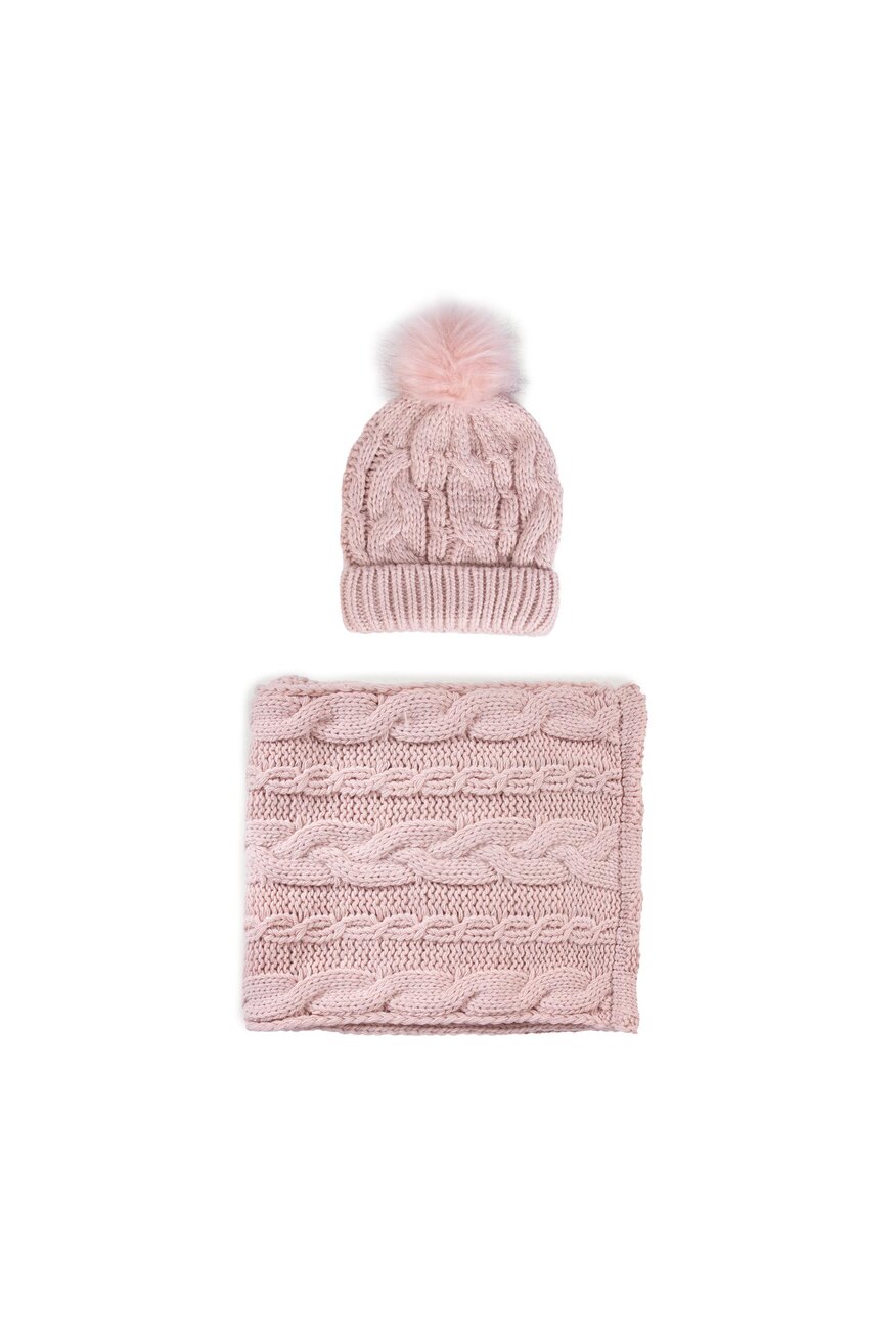 ACCCESSORIES - Zestaw szalik i czapka różowy - 5903698954196