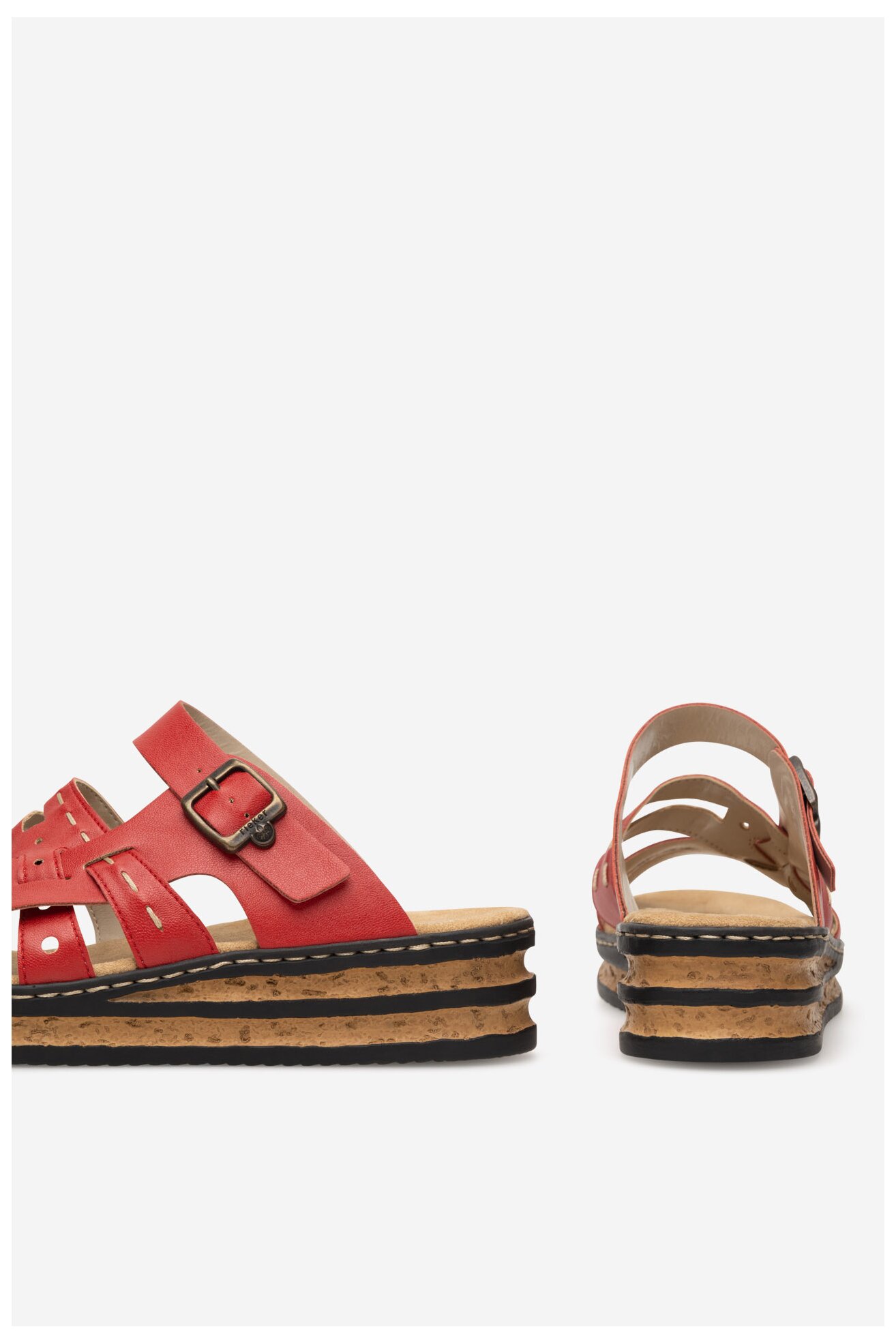 Klapki Rieker 62976-33 Czerwony