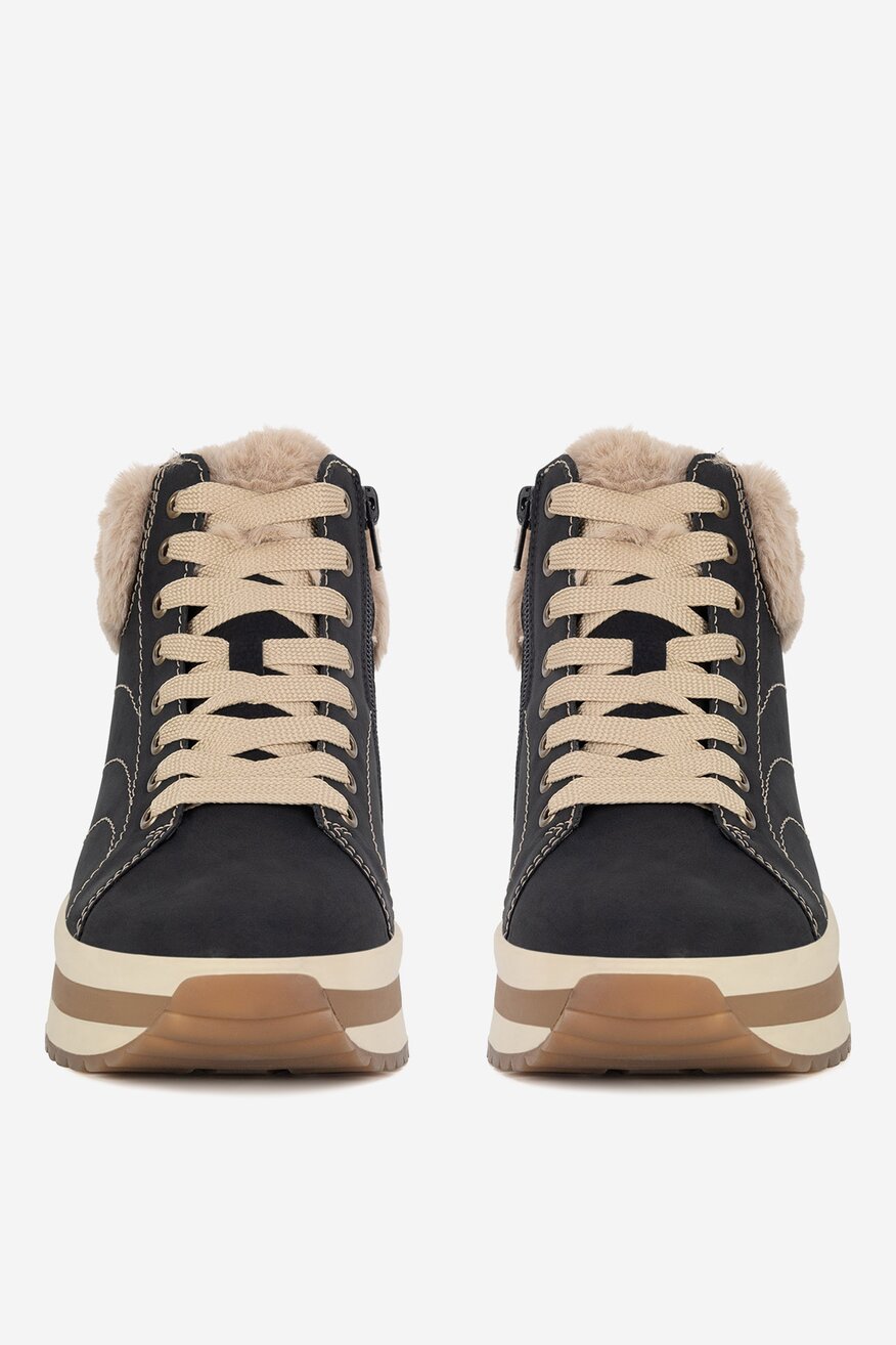 Rieker Revolution Lifestyle - Trzewiki skórzane ocieplane - 2230068928567