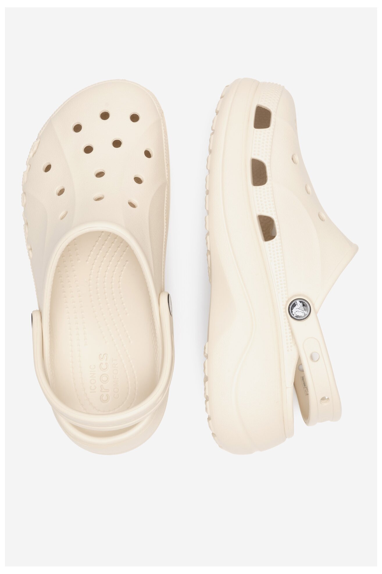 Klapki basenowe Crocs C-BAYA PLATFORM CLOG 208186-11S W Beżowy